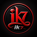 IK7 Game featuring a glossy red and black 3D emblem with a diamond symbol and stylized IK7 lettering.